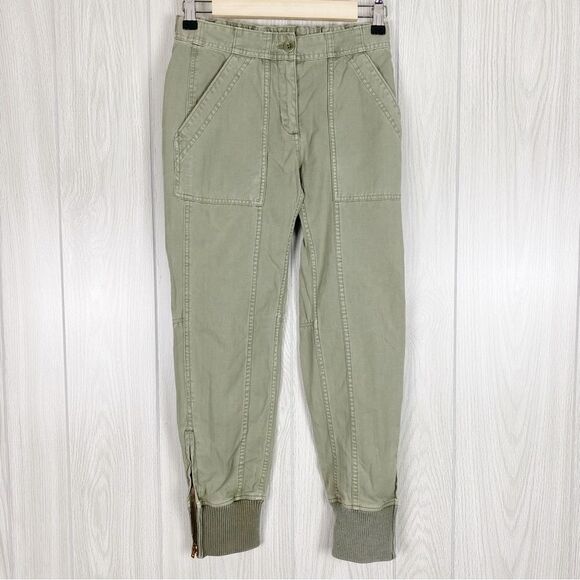 J. Crew Pants - J. Crew | Army Green Ankle Zipper Skinny Pants Size 00